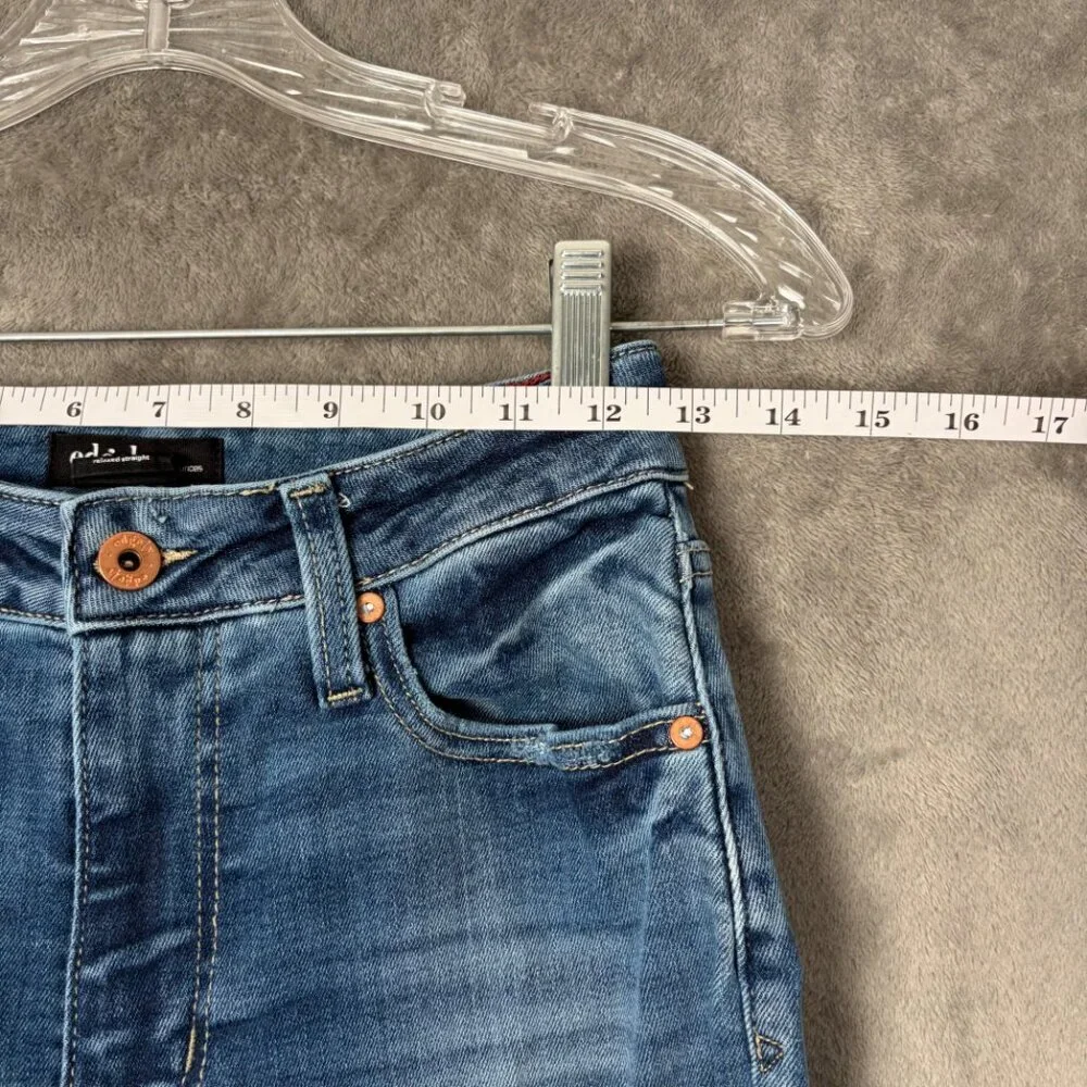 Edgely Maurices Relaxed Straight Jeans Women's 2 Blue High Rise Mom Distressed
